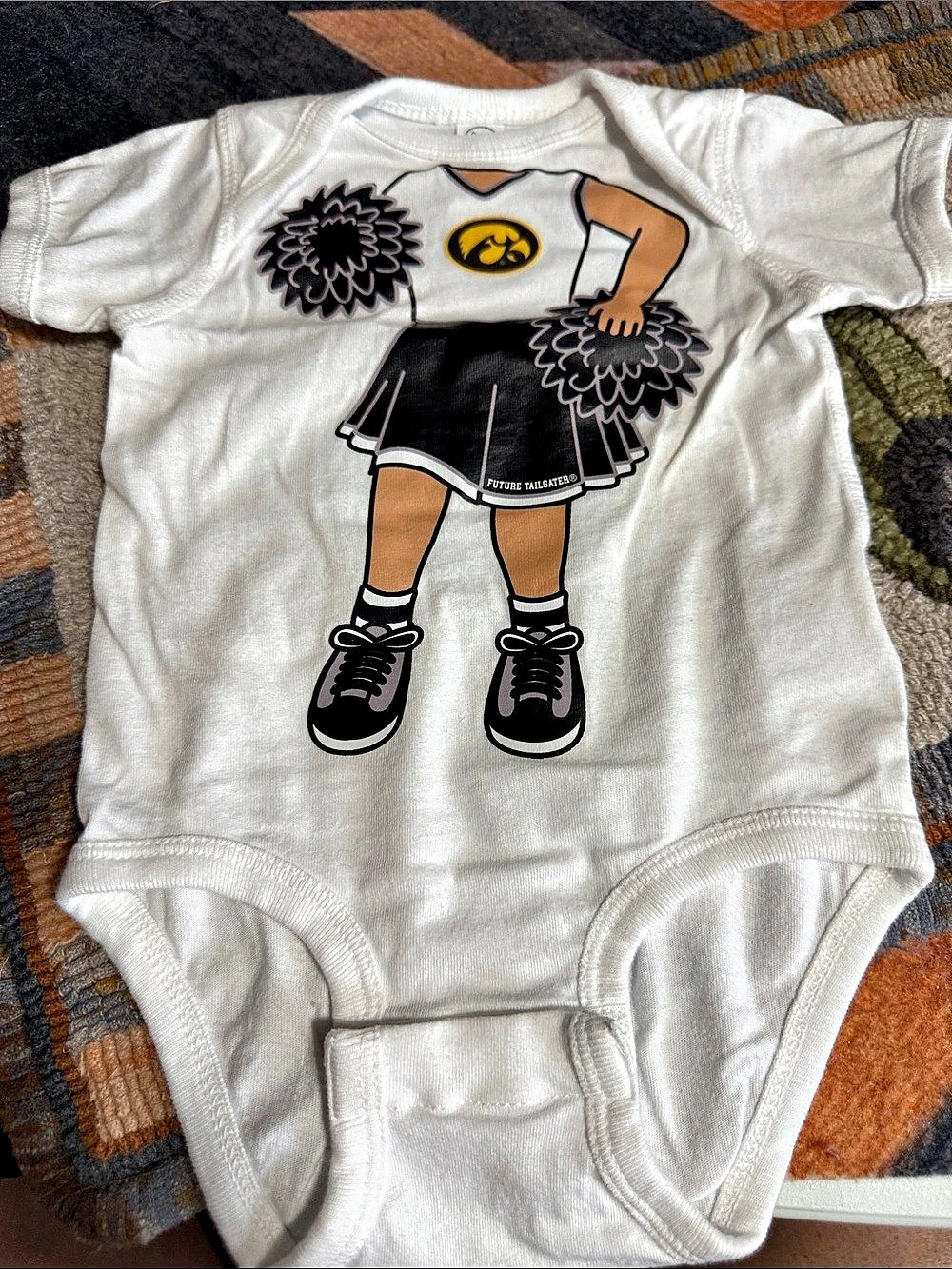 Rabbit Skins Baby Graphic Bodysuit White & Black